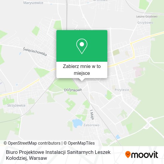 Mapa Biuro Projektowe Instalacji Sanitarnych Leszek Kołodziej