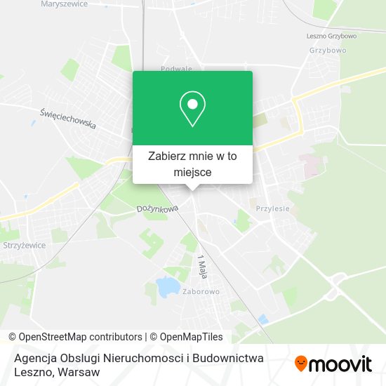 Mapa Agencja Obslugi Nieruchomosci i Budownictwa Leszno