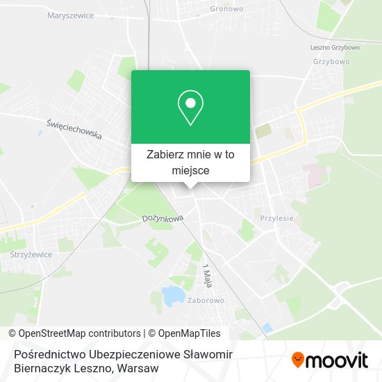 Mapa Pośrednictwo Ubezpieczeniowe Sławomir Biernaczyk Leszno