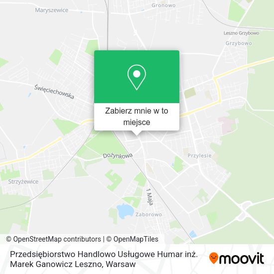 Mapa Przedsiębiorstwo Handlowo Usługowe Humar inż. Marek Ganowicz Leszno