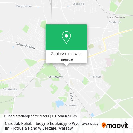 Mapa Osrodek Rehabilitacyjno Edukacyjno Wychowawczy Im Piotrusia Pana w Lesznie