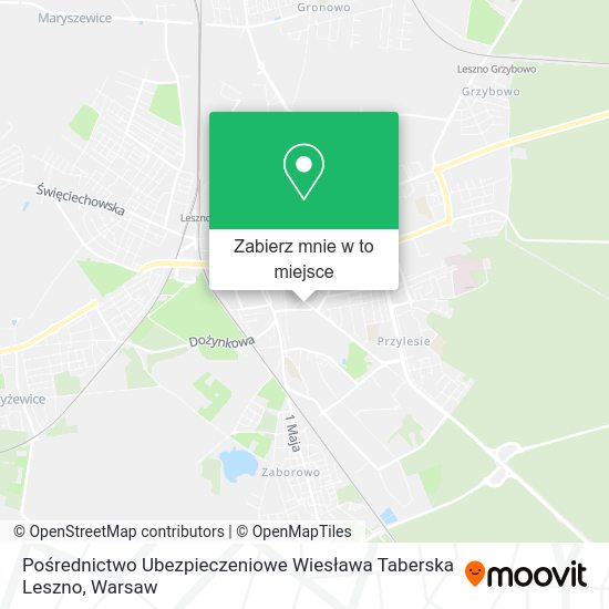 Mapa Pośrednictwo Ubezpieczeniowe Wiesława Taberska Leszno