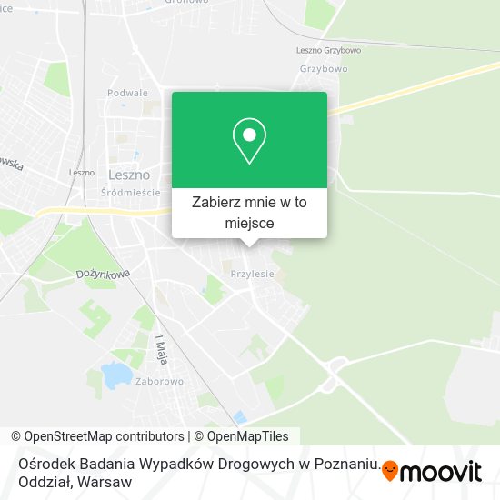 Mapa Ośrodek Badania Wypadków Drogowych w Poznaniu. Oddział