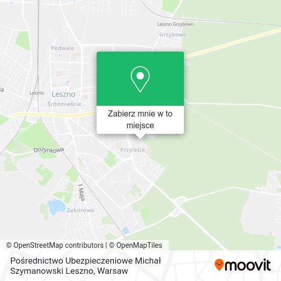 Mapa Pośrednictwo Ubezpieczeniowe Michał Szymanowski Leszno