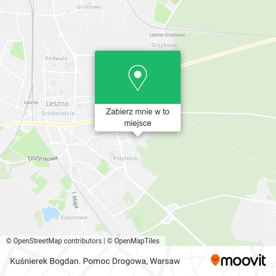 Mapa Kuśnierek Bogdan. Pomoc Drogowa