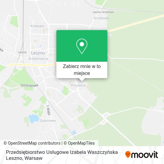 Mapa Przedsiębiorstwo Usługowe Izabela Waszczyńska Leszno