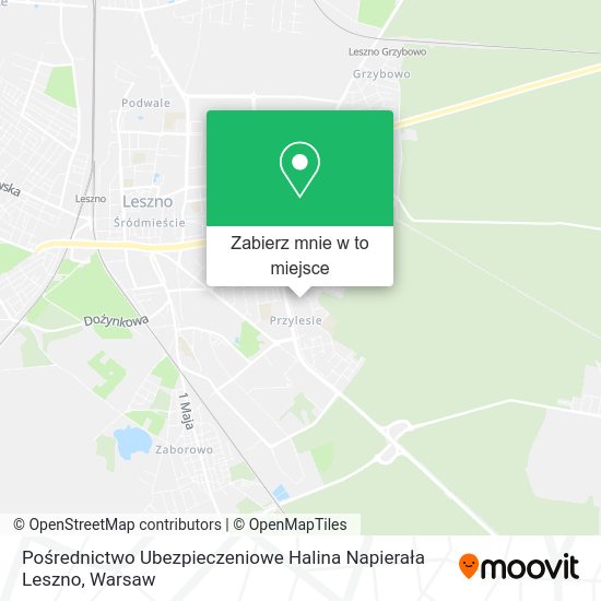 Mapa Pośrednictwo Ubezpieczeniowe Halina Napierała Leszno