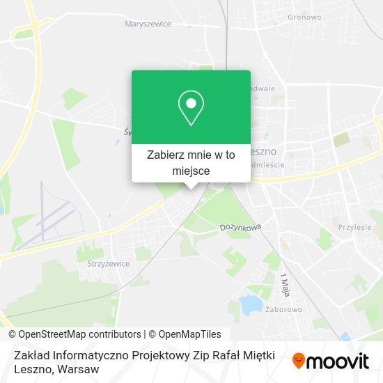 Mapa Zakład Informatyczno Projektowy Zip Rafał Miętki Leszno