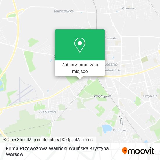 Mapa Firma Przewozowa Waliński Walińska Krystyna