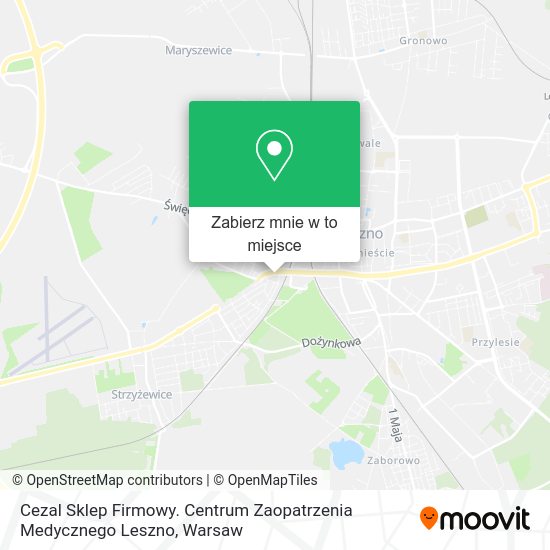 Mapa Cezal Sklep Firmowy. Centrum Zaopatrzenia Medycznego Leszno