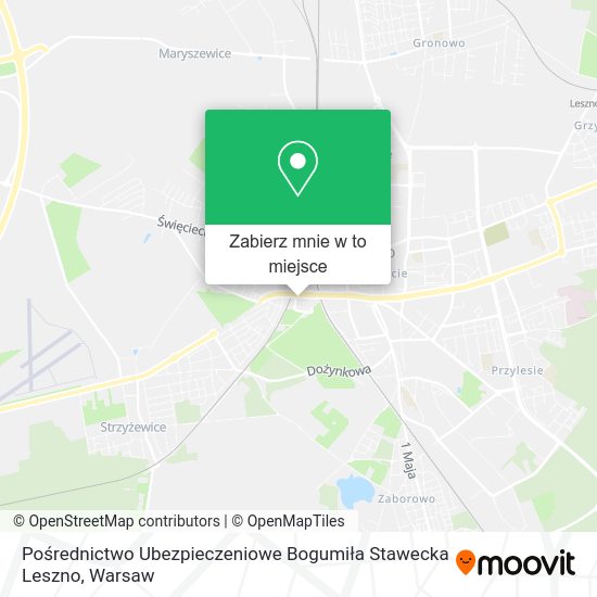 Mapa Pośrednictwo Ubezpieczeniowe Bogumiła Stawecka Leszno