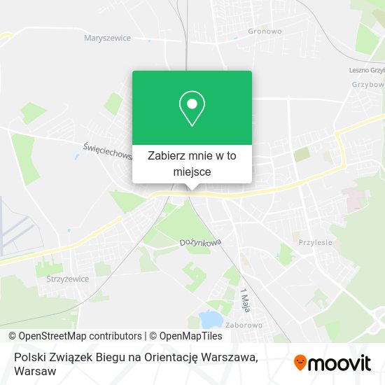 Mapa Polski Związek Biegu na Orientację Warszawa