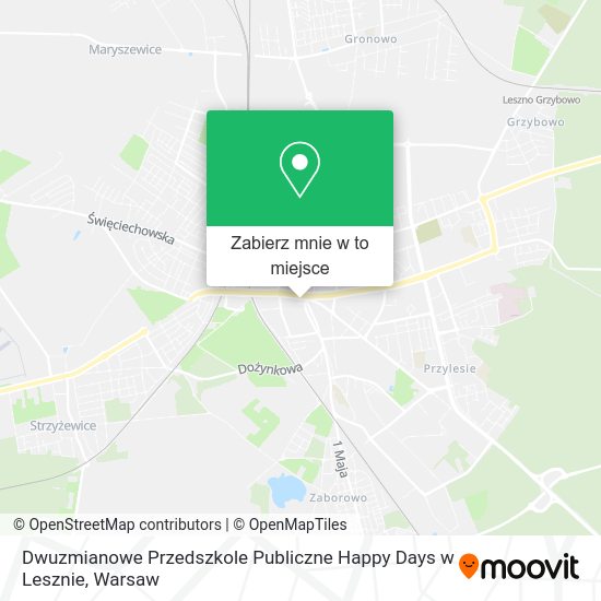 Mapa Dwuzmianowe Przedszkole Publiczne Happy Days w Lesznie