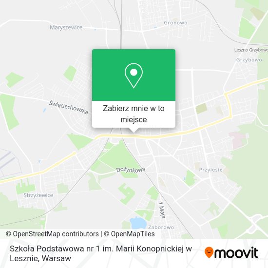 Mapa Szkoła Podstawowa nr 1 im. Marii Konopnickiej w Lesznie