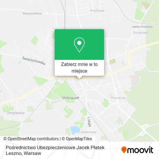 Mapa Pośrednictwo Ubezpieczeniowe Jacek Płatek Leszno