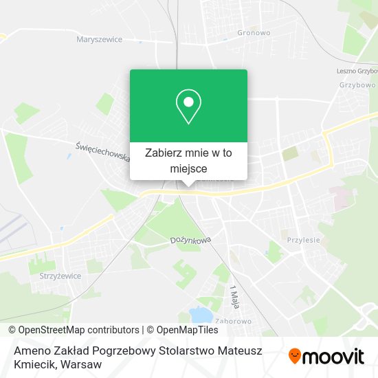 Mapa Ameno Zakład Pogrzebowy Stolarstwo Mateusz Kmiecik