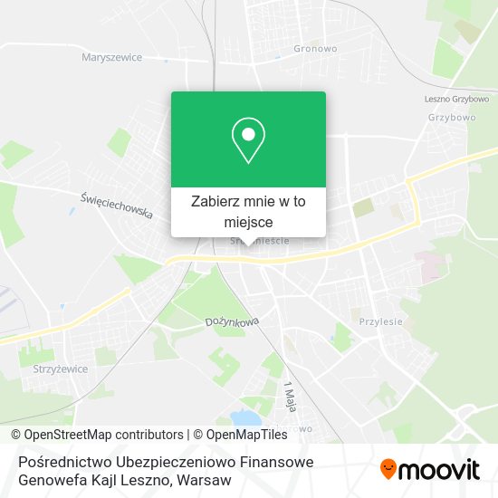 Mapa Pośrednictwo Ubezpieczeniowo Finansowe Genowefa Kajl Leszno