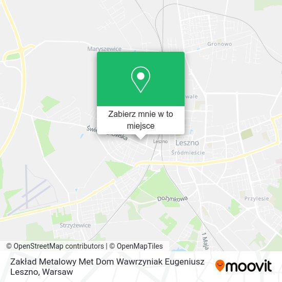 Mapa Zakład Metalowy Met Dom Wawrzyniak Eugeniusz Leszno