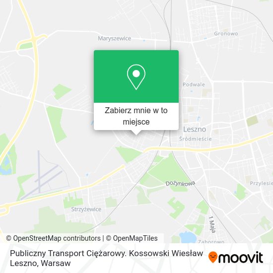 Mapa Publiczny Transport Ciężarowy. Kossowski Wiesław Leszno