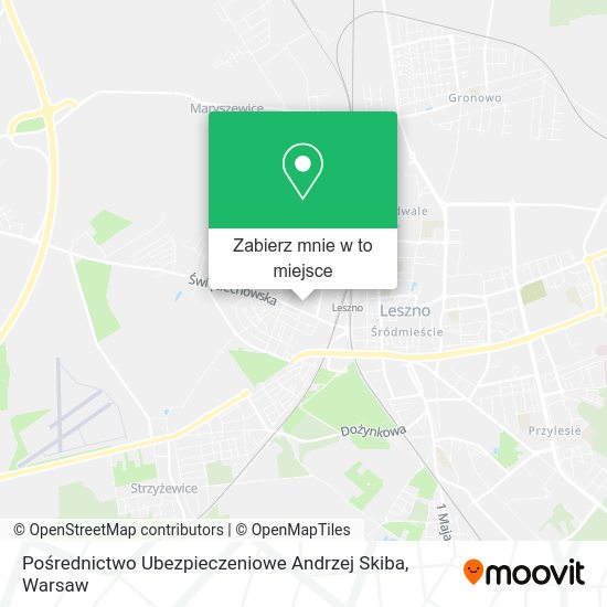 Mapa Pośrednictwo Ubezpieczeniowe Andrzej Skiba