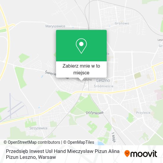 Mapa Przedsięb Inwest Usł Hand Mieczysław Pizun Alina Pizun Leszno