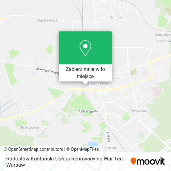 Mapa Radosław Kostański Usługi Renowacyjne War Tec