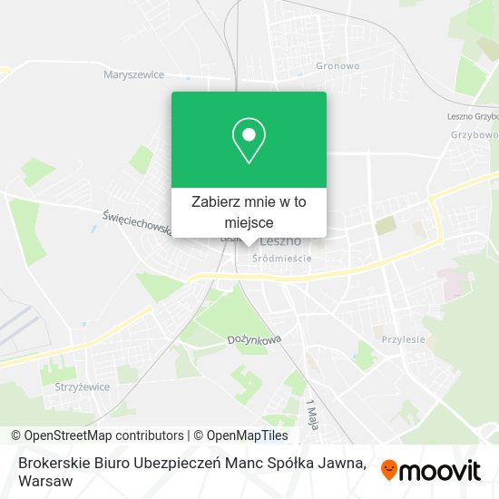 Mapa Brokerskie Biuro Ubezpieczeń Manc Spółka Jawna