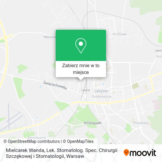 Mapa Mielcarek Wanda, Lek. Stomatolog. Spec. Chirurgii Szczękowej i Stomatologii