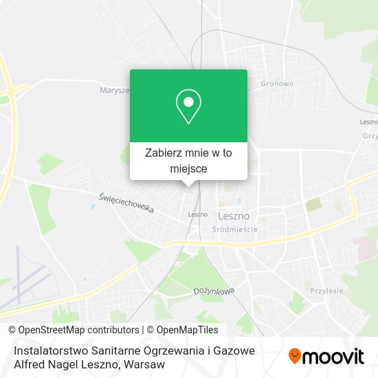 Mapa Instalatorstwo Sanitarne Ogrzewania i Gazowe Alfred Nagel Leszno