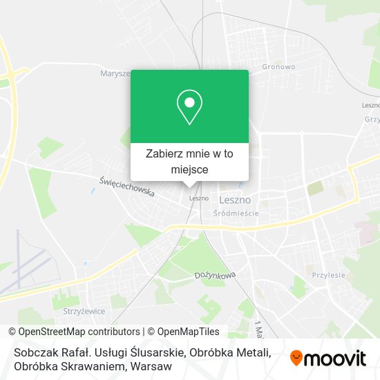 Mapa Sobczak Rafał. Usługi Ślusarskie, Obróbka Metali, Obróbka Skrawaniem