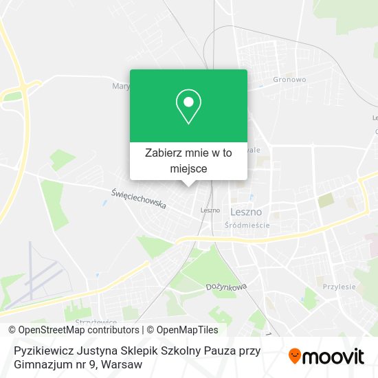 Mapa Pyzikiewicz Justyna Sklepik Szkolny Pauza przy Gimnazjum nr 9