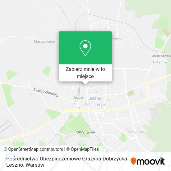 Mapa Pośrednictwo Ubezpieczeniowe Grażyna Dobrzycka Leszno