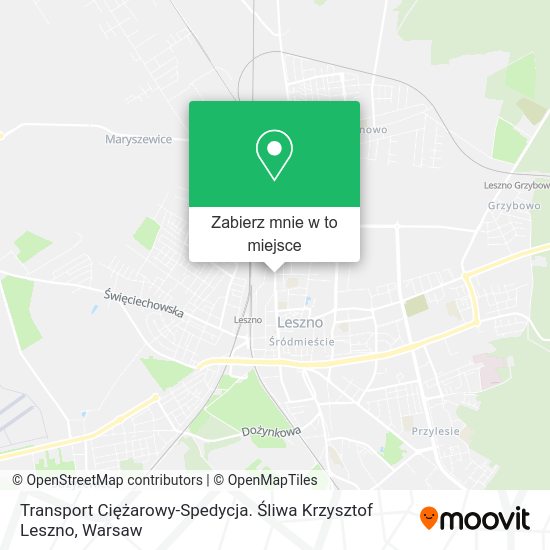 Mapa Transport Ciężarowy-Spedycja. Śliwa Krzysztof Leszno