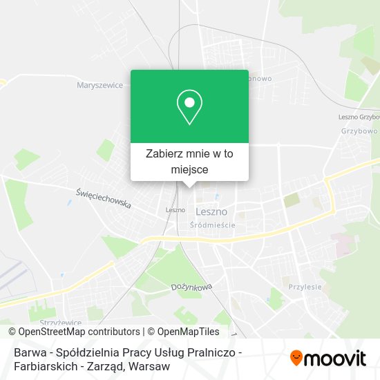 Mapa Barwa - Spółdzielnia Pracy Usług Pralniczo - Farbiarskich - Zarząd