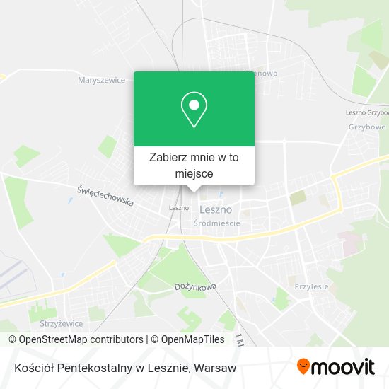 Mapa Kościół Pentekostalny w Lesznie