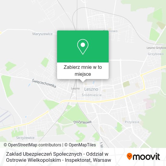 Mapa Zakład Ubezpieczeń Społecznych - Oddział w Ostrowie Wielkopolskim - Inspektorat