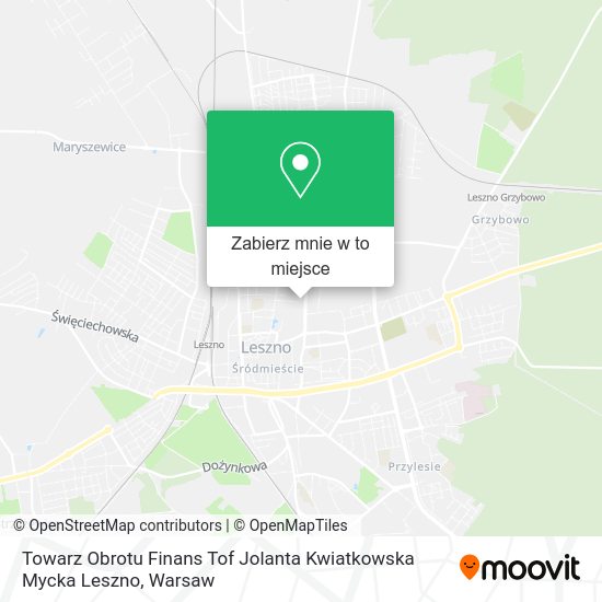 Mapa Towarz Obrotu Finans Tof Jolanta Kwiatkowska Mycka Leszno