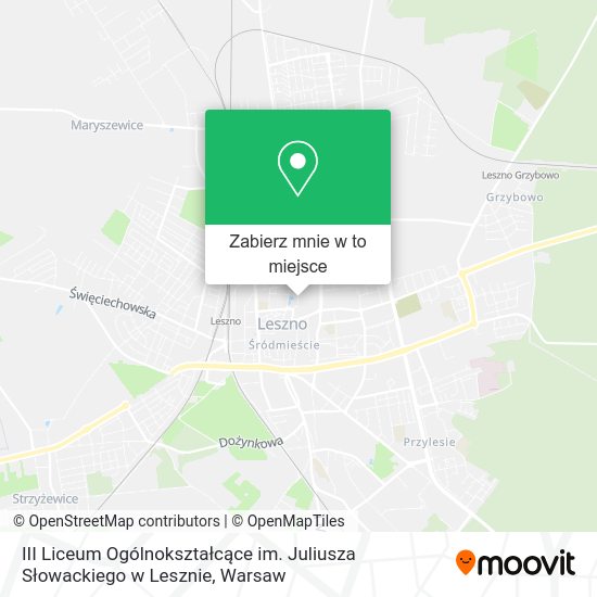 Mapa III Liceum Ogólnokształcące im. Juliusza Słowackiego w Lesznie