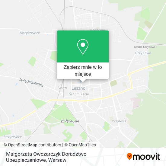 Mapa Małgorzata Owczarczyk Doradztwo Ubezpieczeniowe