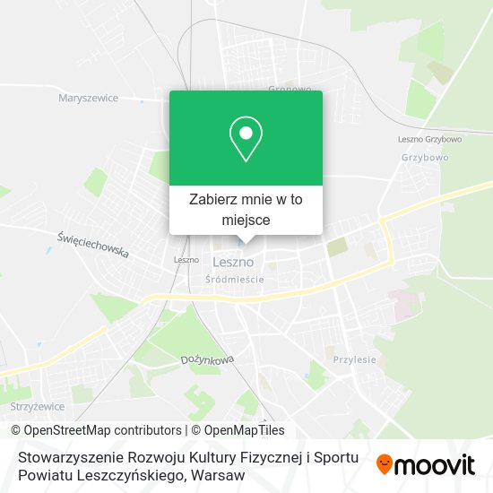 Mapa Stowarzyszenie Rozwoju Kultury Fizycznej i Sportu Powiatu Leszczyńskiego