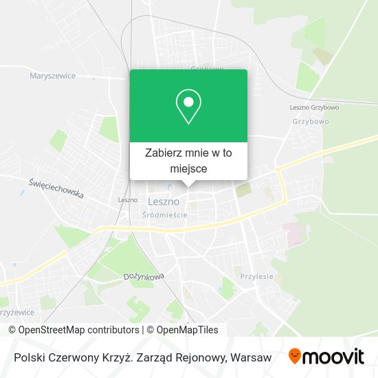 Mapa Polski Czerwony Krzyż. Zarząd Rejonowy