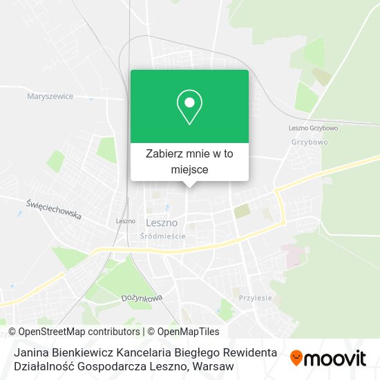 Mapa Janina Bienkiewicz Kancelaria Biegłego Rewidenta Działalność Gospodarcza Leszno