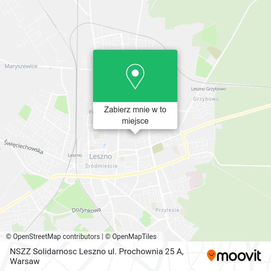 Mapa NSZZ Solidarnosc Leszno ul. Prochownia 25 A