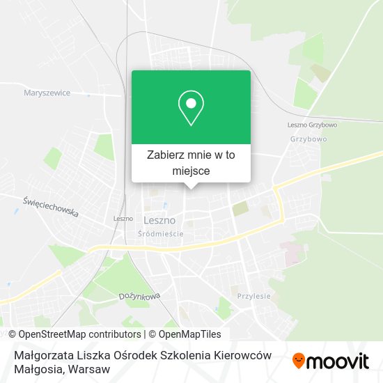 Mapa Małgorzata Liszka Ośrodek Szkolenia Kierowców Małgosia