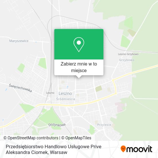 Mapa Przedsiębiorstwo Handlowo Usługowe Prive Aleksandra Ciomek