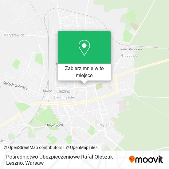 Mapa Pośrednictwo Ubezpieczeniowe Rafał Oleszak Leszno