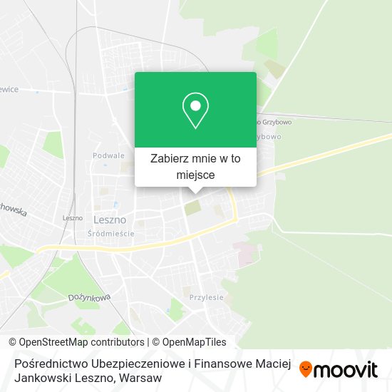 Mapa Pośrednictwo Ubezpieczeniowe i Finansowe Maciej Jankowski Leszno