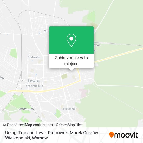 Mapa Usługi Transportowe. Piotrowski Marek Gorzów Wielkopolski