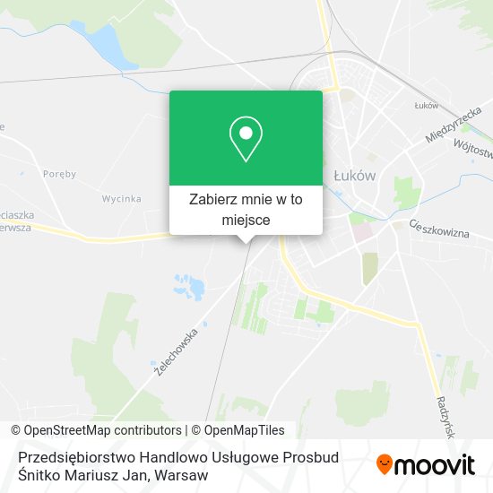 Mapa Przedsiębiorstwo Handlowo Usługowe Prosbud Śnitko Mariusz Jan