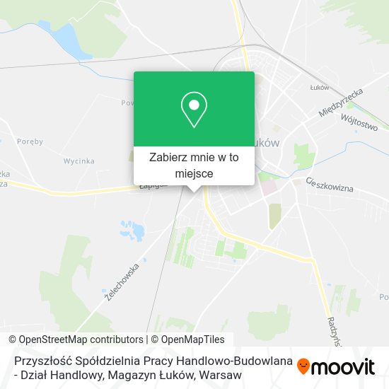 Mapa Przyszłość Spółdzielnia Pracy Handlowo-Budowlana - Dział Handlowy, Magazyn Łuków